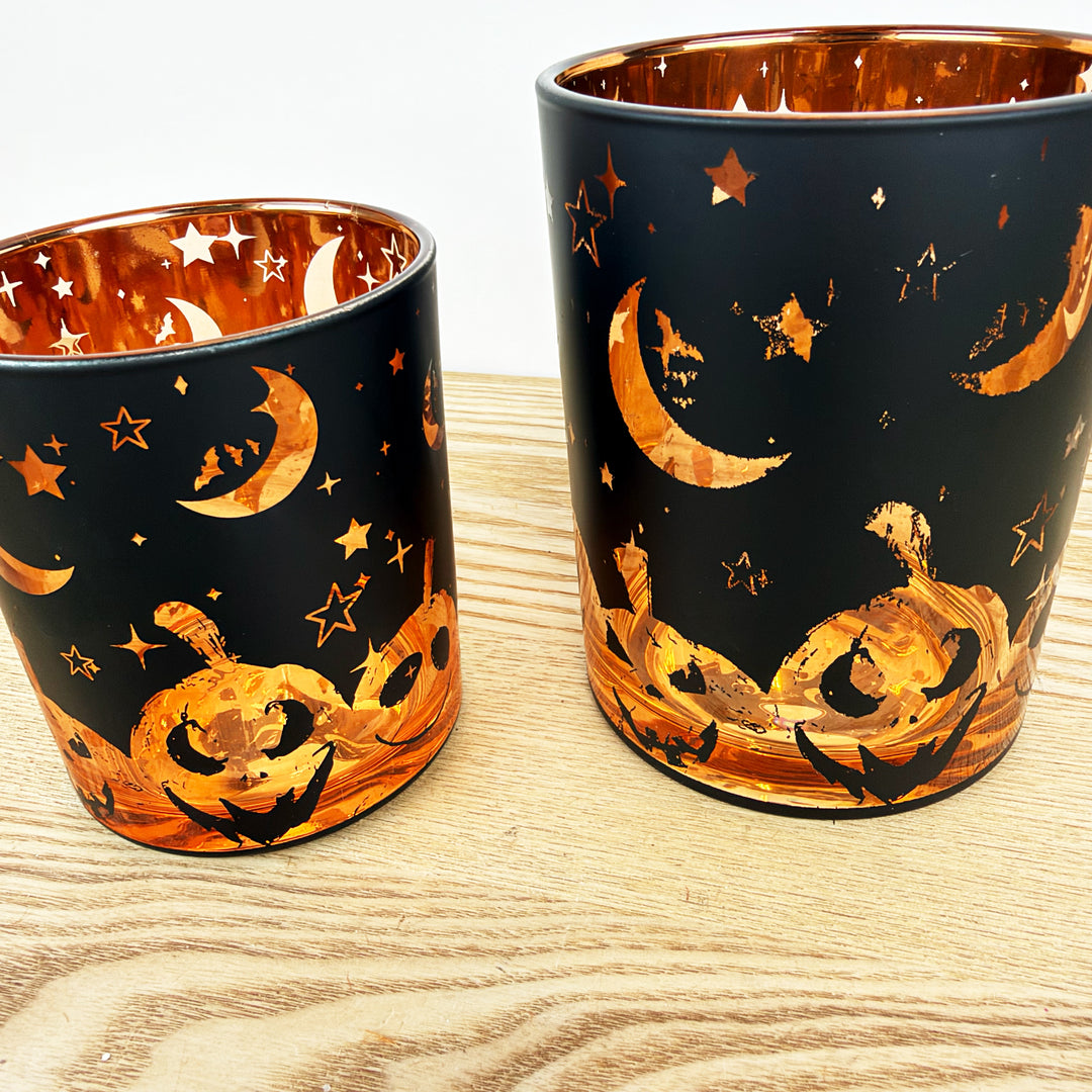 Spooky Halloween Glass Jars, Set of 2
