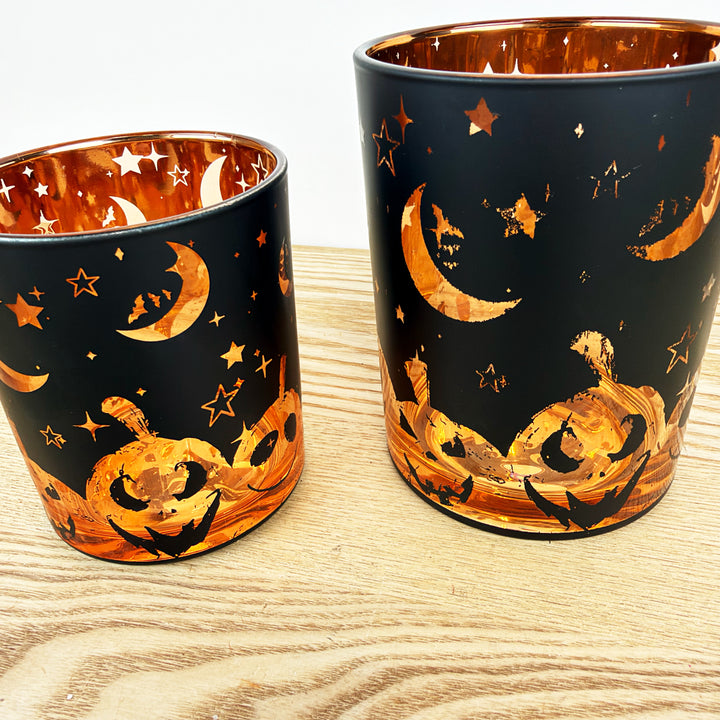 Spooky Halloween Glass Jars, Set of 2