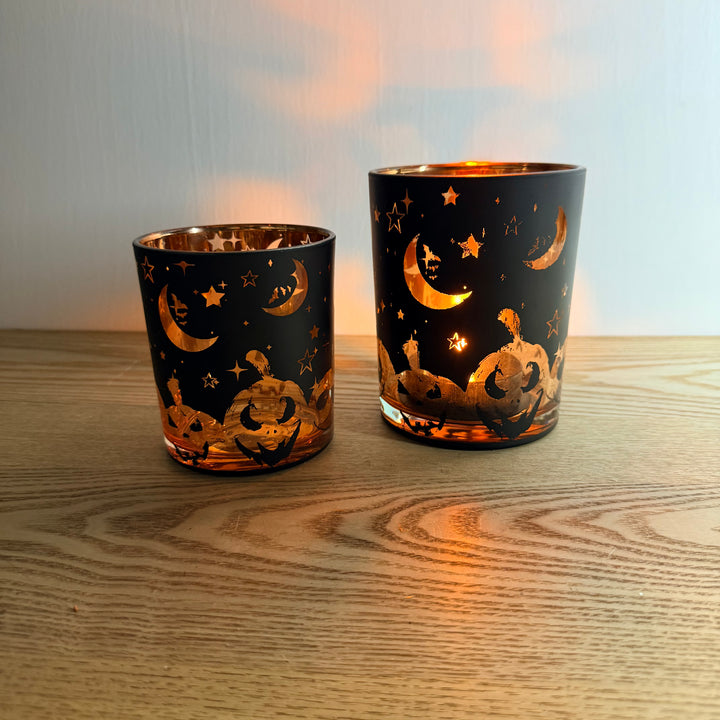 Spooky Halloween Glass Jars, Set of 2