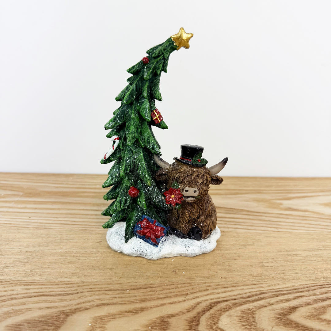 Highland Cow W/ Tree, 2 Styles