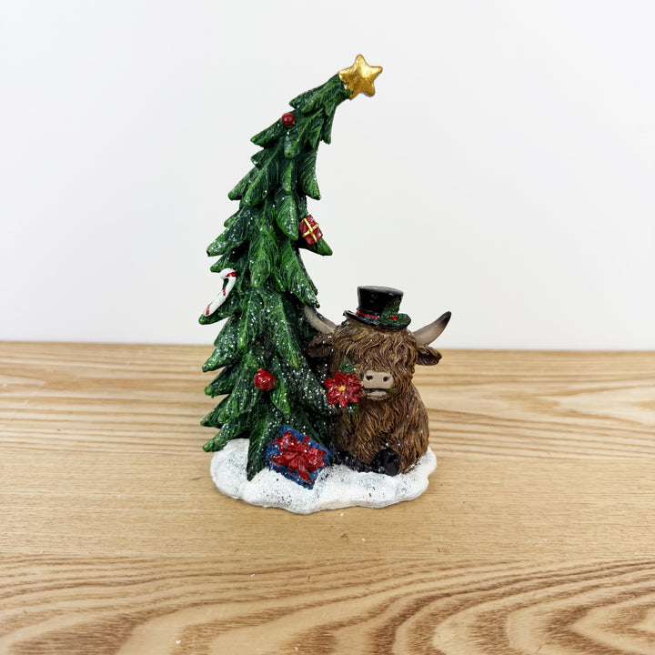 Highland Cow W/ Tree, 2 Styles