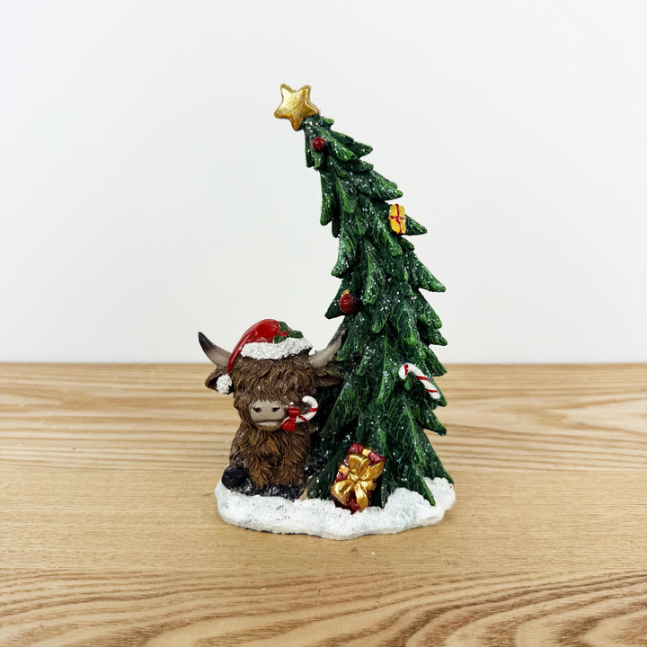 Highland Cow W/ Tree, 2 Styles