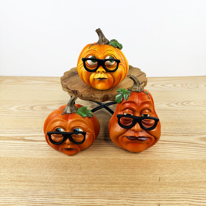 Pumpkin Heads with Glasses, 3 styles