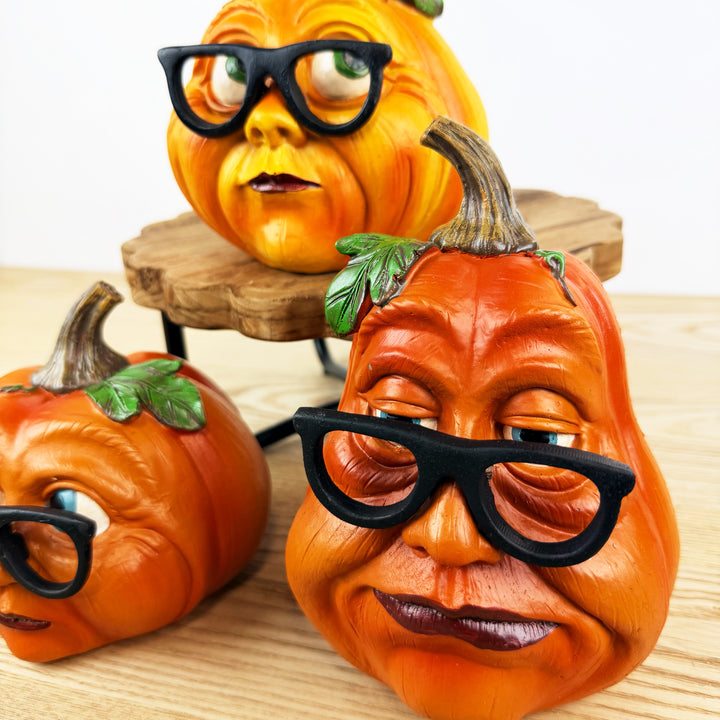 Pumpkin Heads with Glasses, 3 styles