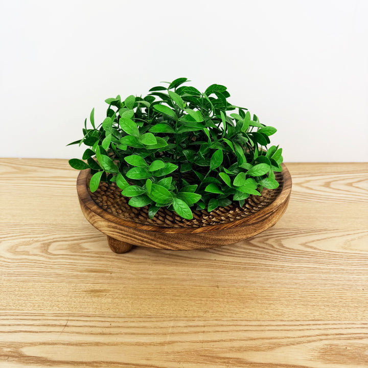 Dark Mango Round Trays With Feet, 2 sizes
