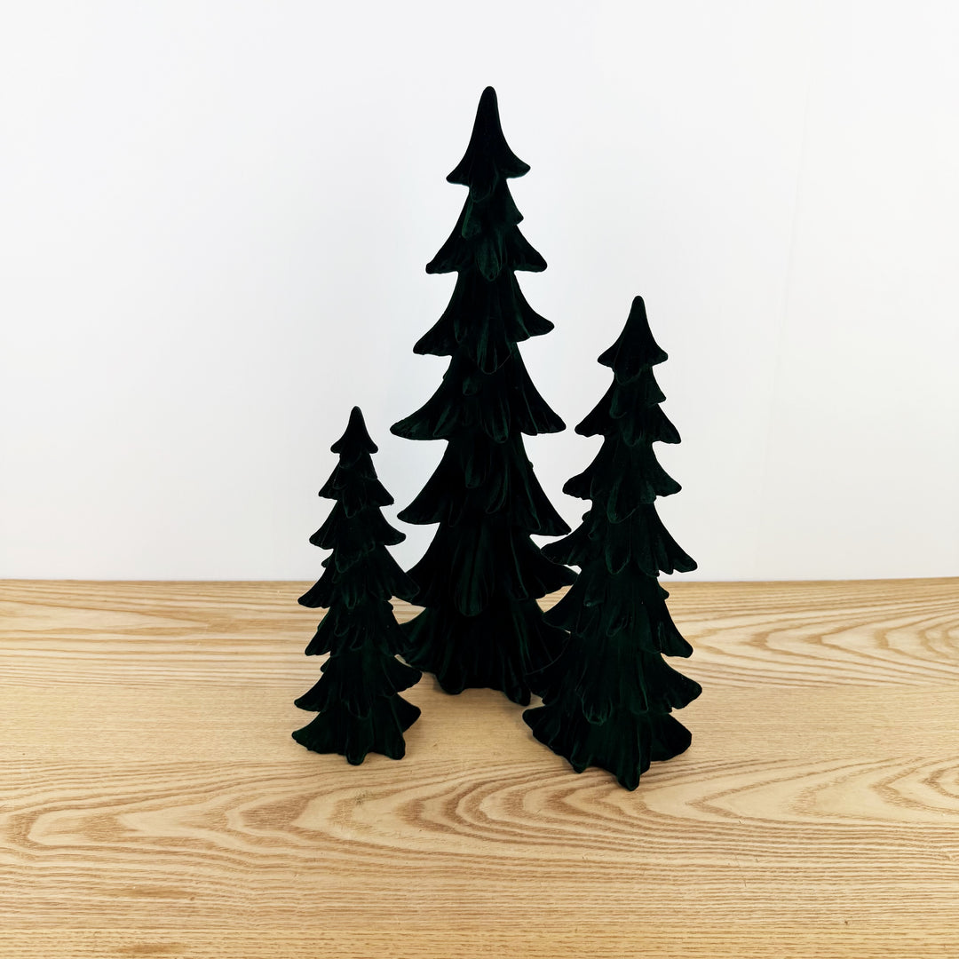 Flocked Holiday Trees, Set Of 3