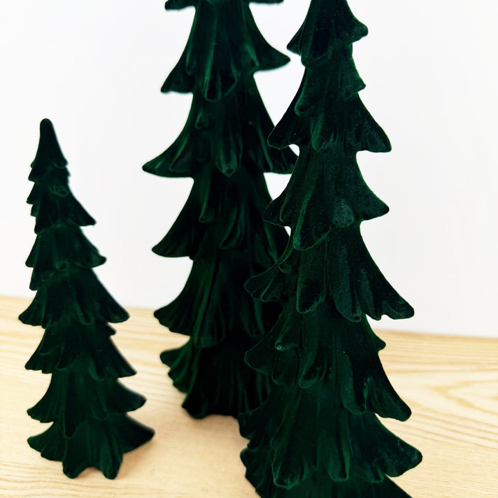 Flocked Holiday Trees, Set Of 3