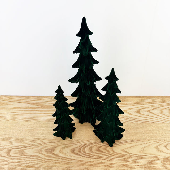 Flocked Holiday Trees, Set Of 3