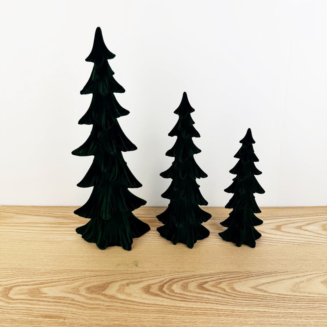 Flocked Holiday Trees, Set Of 3
