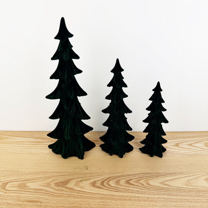 Flocked Holiday Trees, Set Of 3