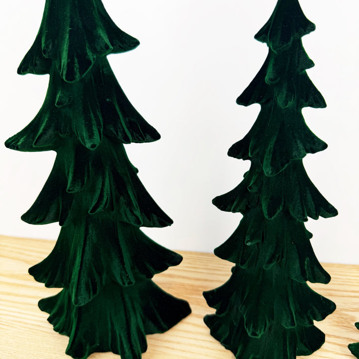 Flocked Holiday Trees, Set Of 3