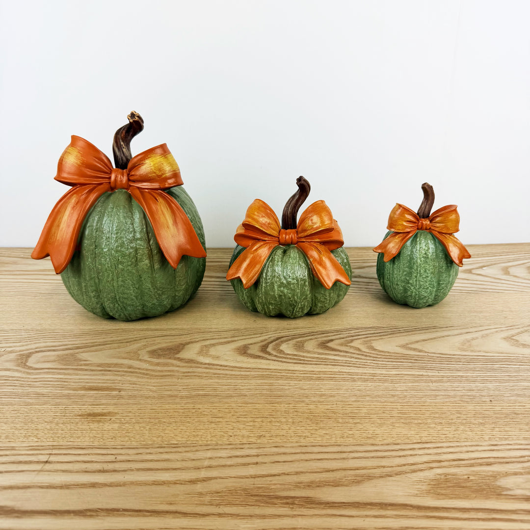 Harvest Pumpkin w/ Bow, 3 Styles and 3 Colors