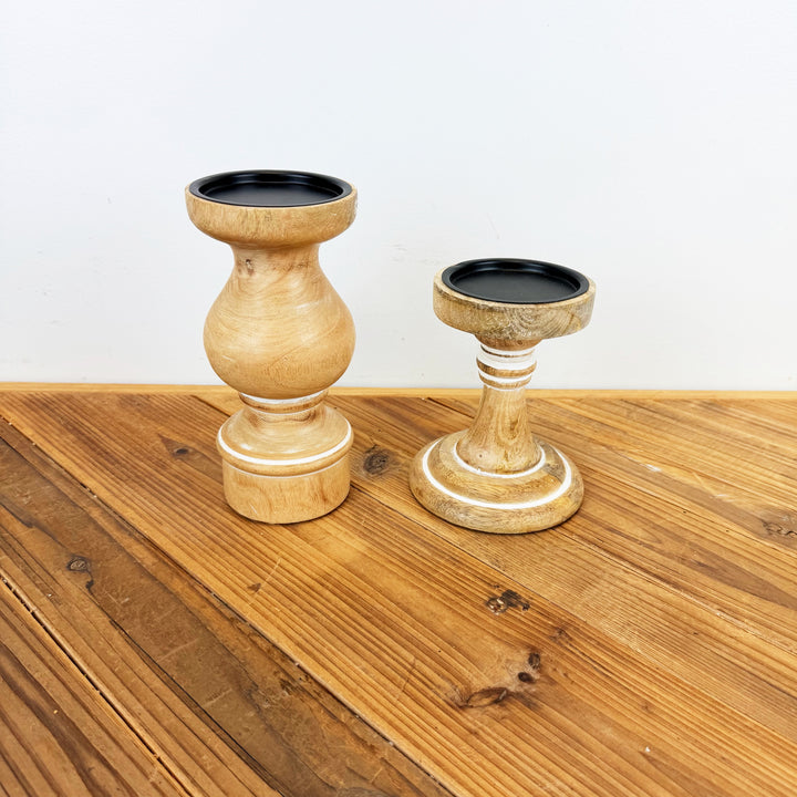 Mango Wood Candle Holder, 2 sizes available