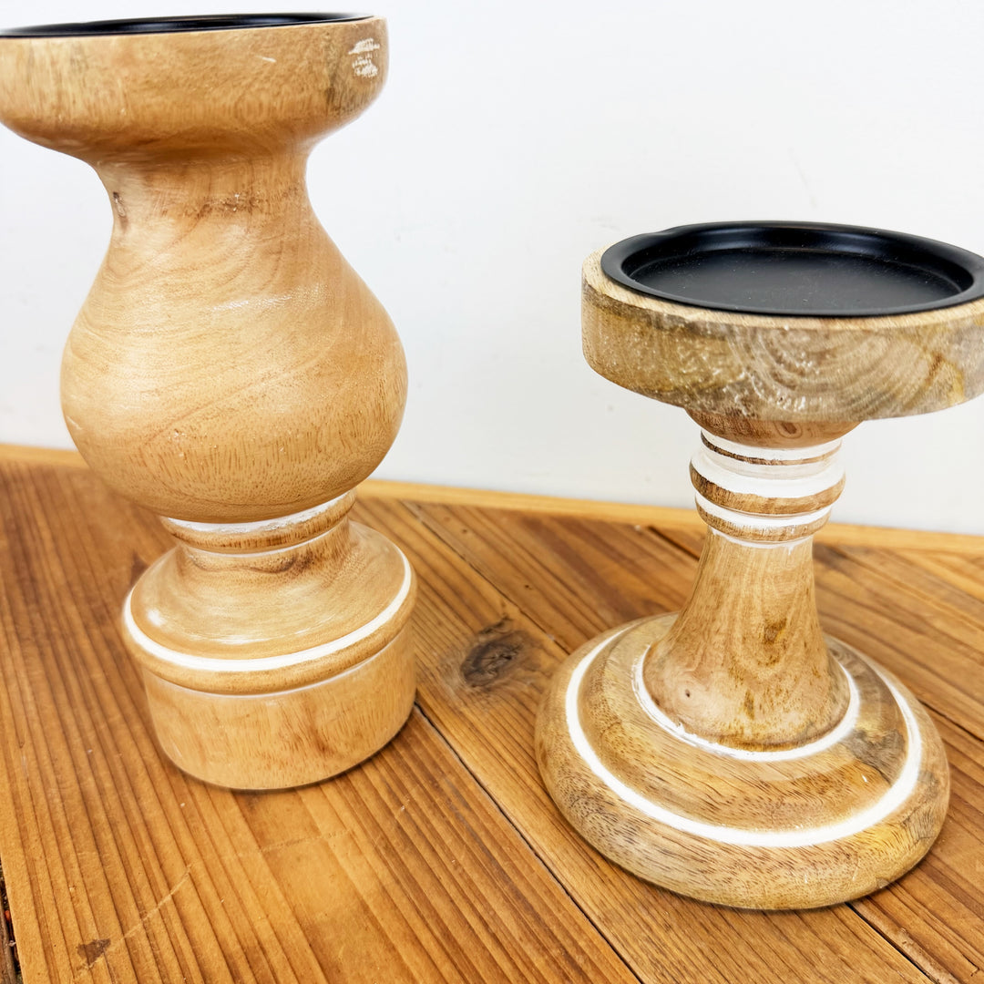 Mango Wood Candle Holder, 2 sizes available