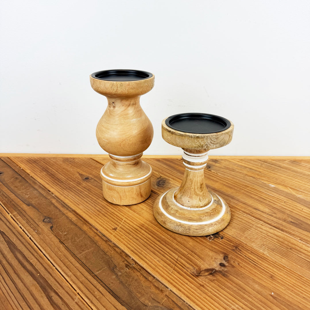 Mango Wood Candle Holder, 2 sizes available