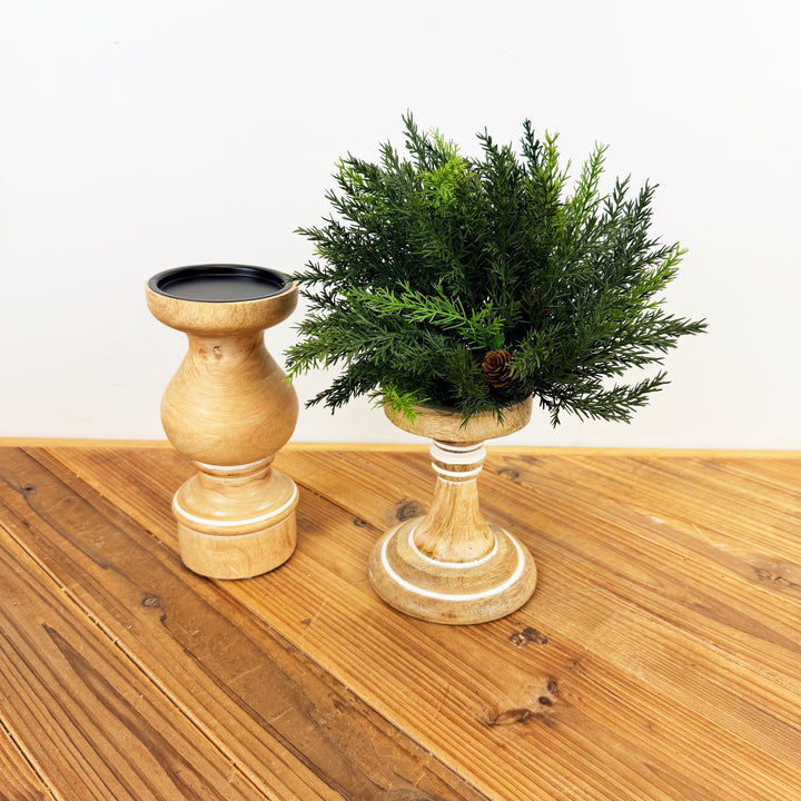 Mango Wood Candle Holder, 2 sizes available