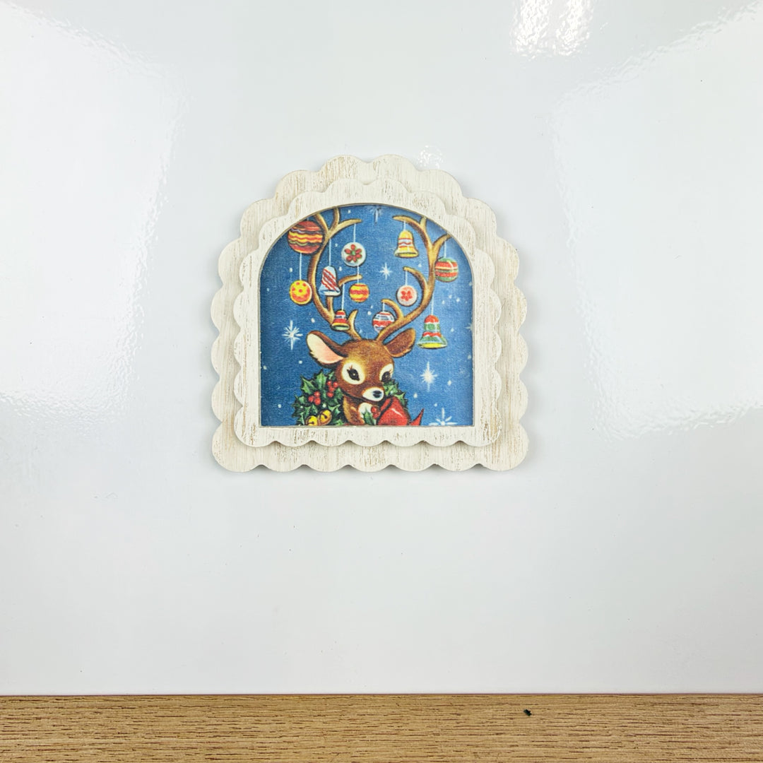Retro Christmas Holiday Vintage Style Magnets, 6 Styles