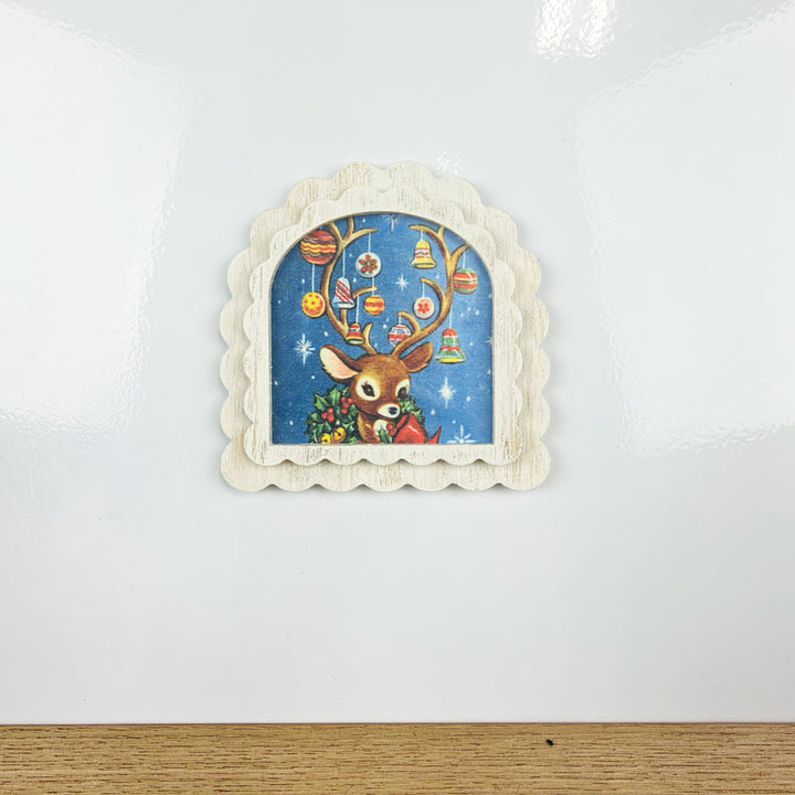 Retro Christmas Holiday Vintage Style Magnets, 6 Styles