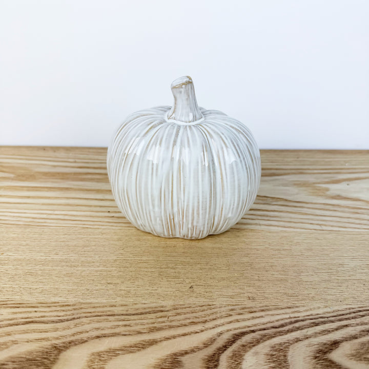 Lighted White Jack O Lantern