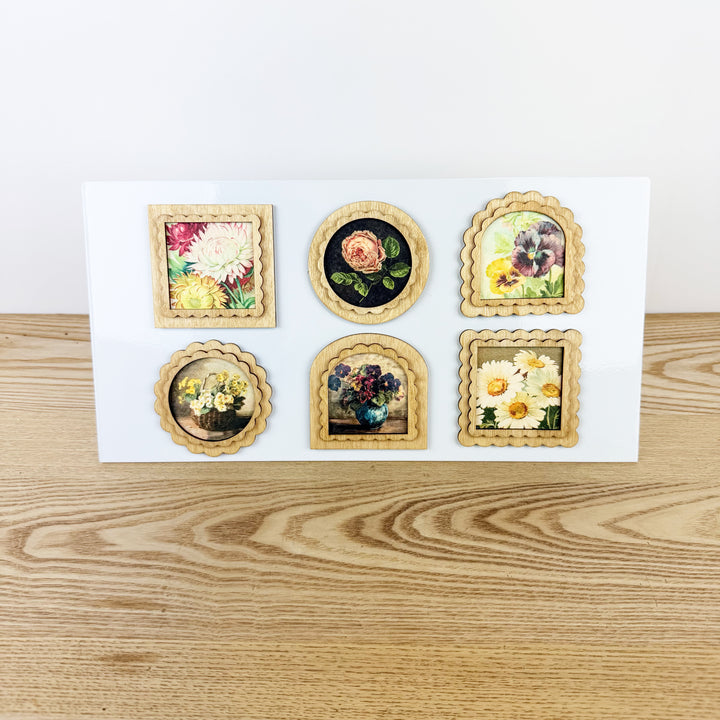 Summer Florals Vintage Style Magnets, 6 styles