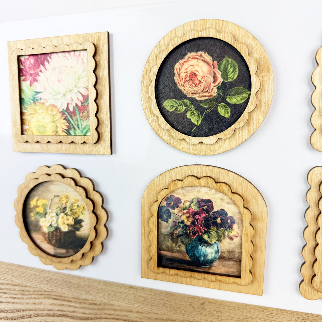 Summer Florals Vintage Style Magnets, 6 styles