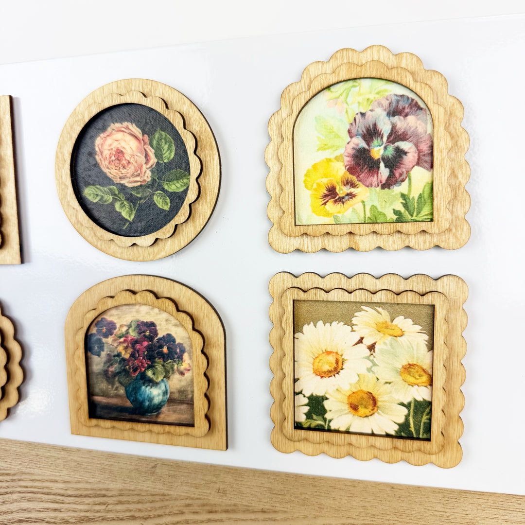Summer Florals Vintage Style Magnets, 6 styles