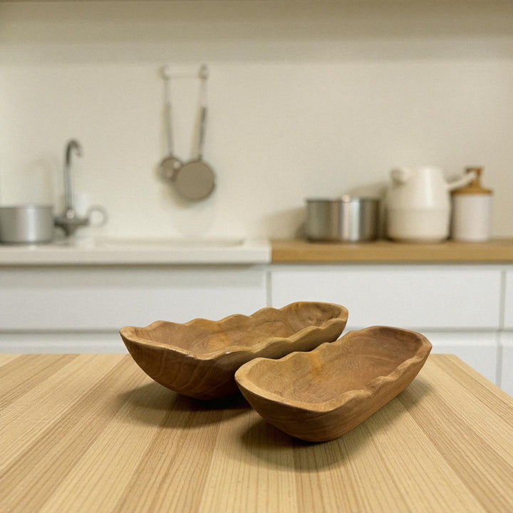 Wavy Edge Wood Dough Bowl