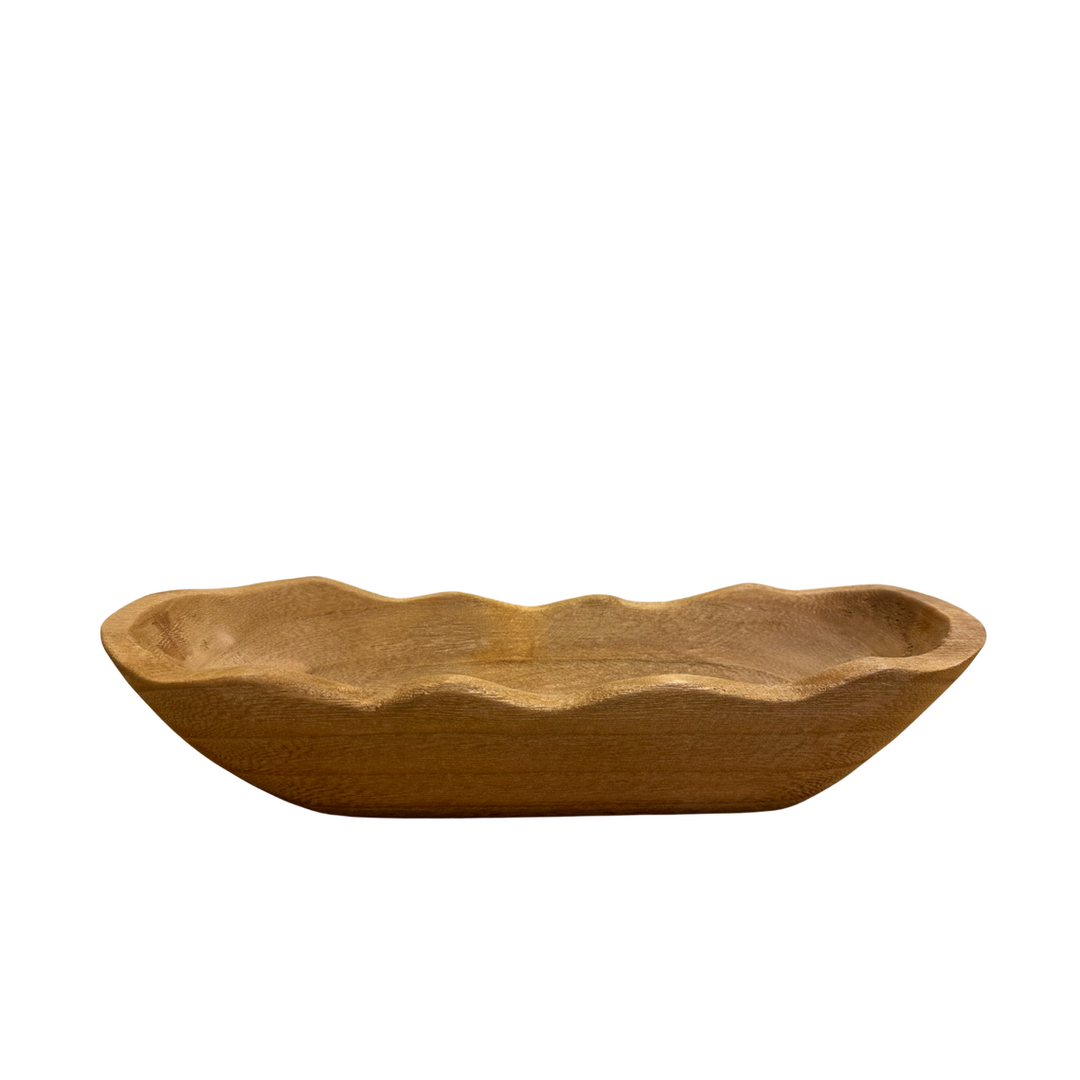 Wavy Edge Wood Dough Bowl