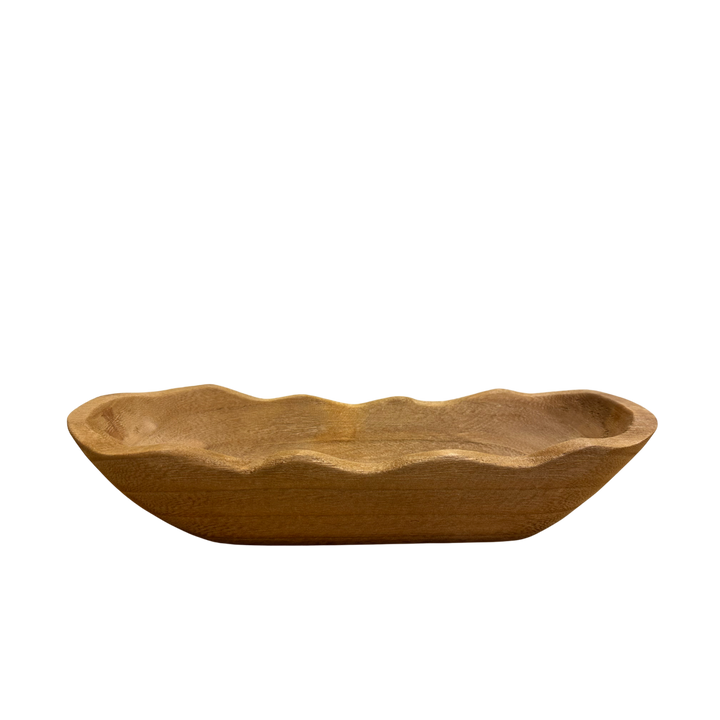 Wavy Edge Wood Dough Bowl