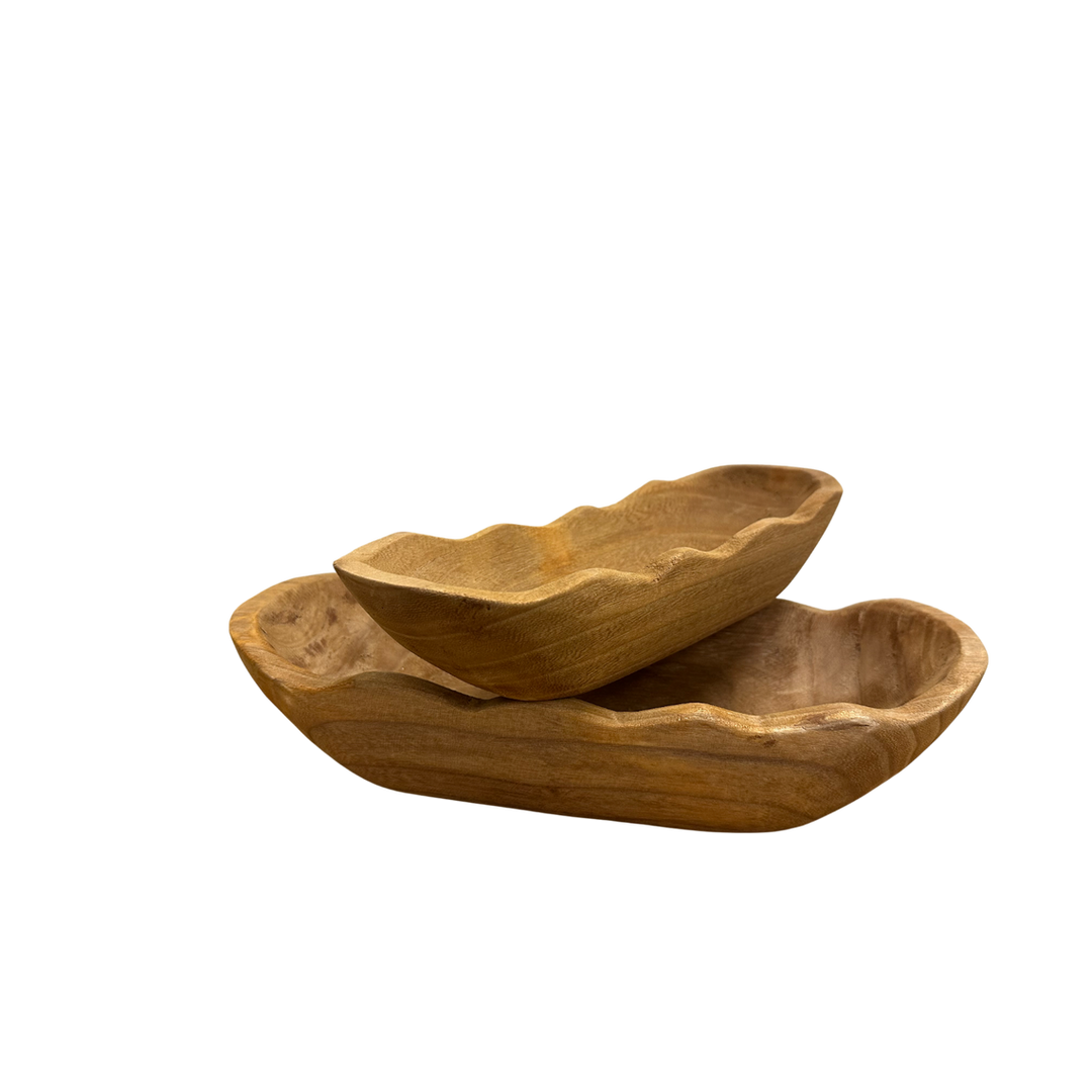 Wavy Edge Wood Dough Bowl