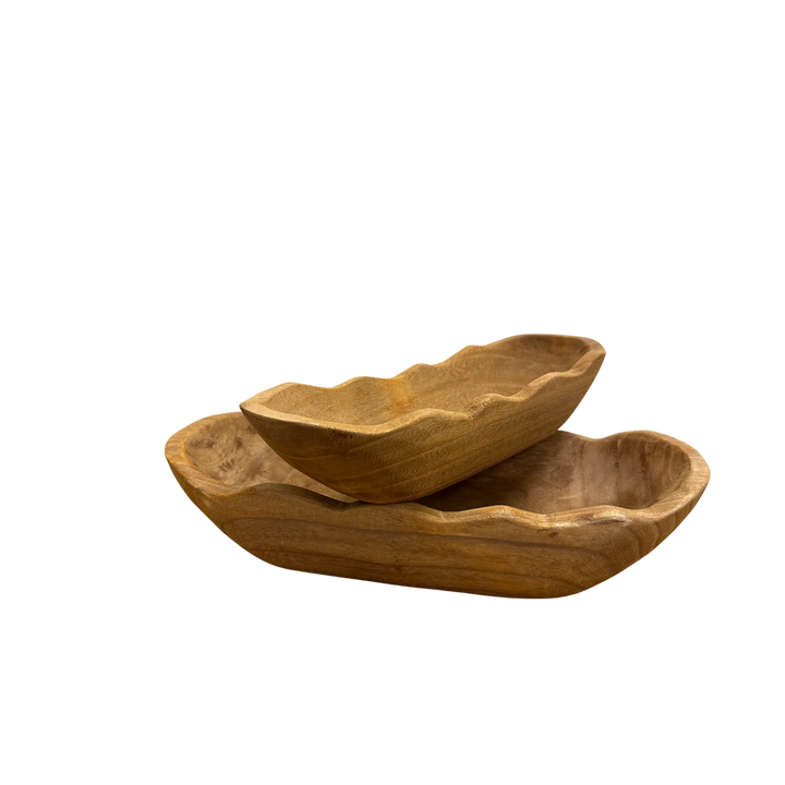 Wavy Edge Wood Dough Bowl