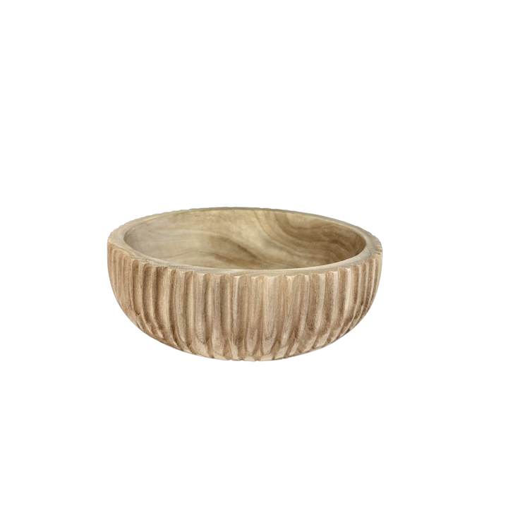 Grooved Wood Bowl - Natural