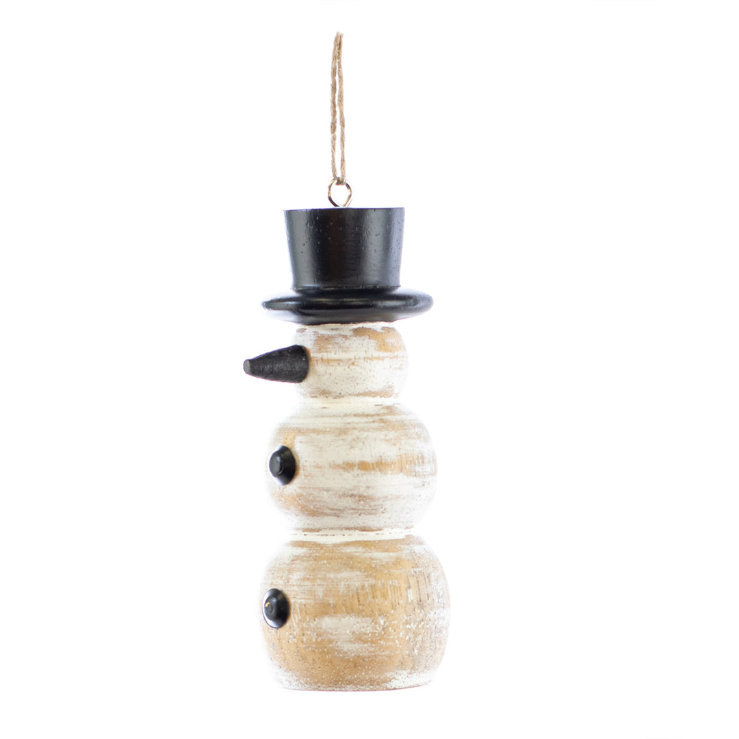 Carved Snowman Ornament