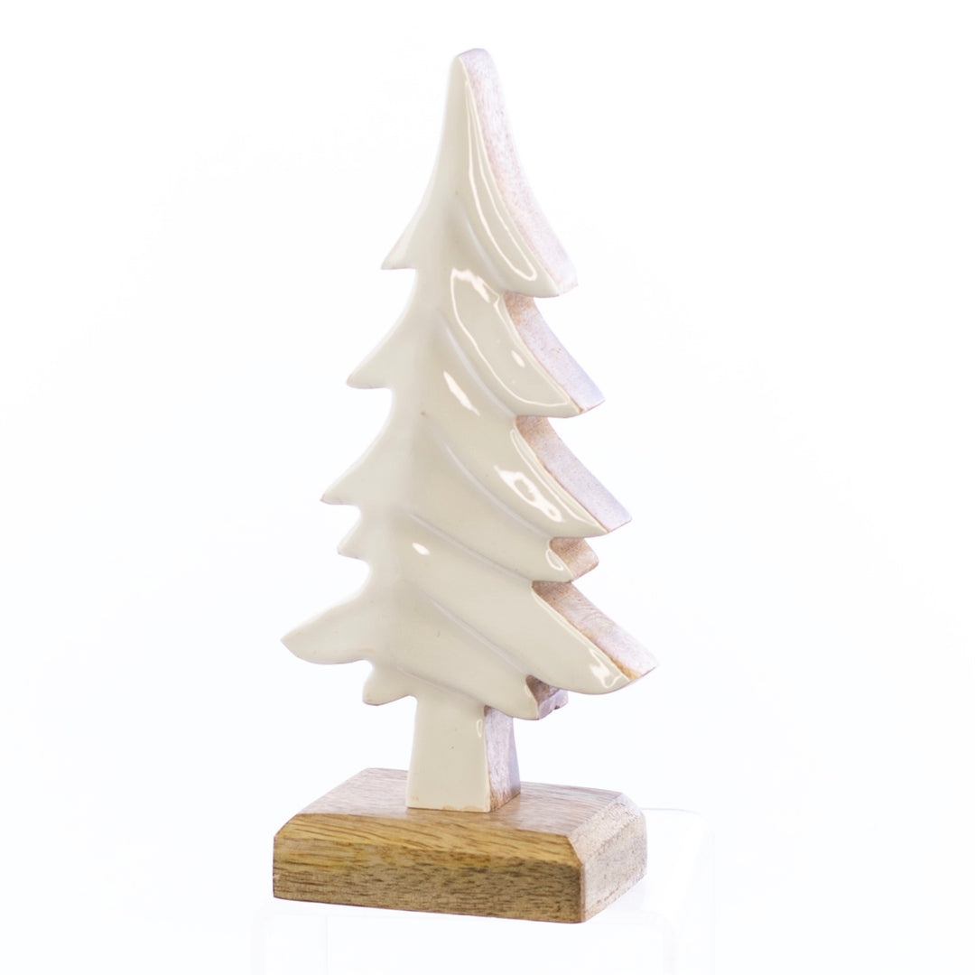 White Enamel Mango Woood Tree - 3 Sizes