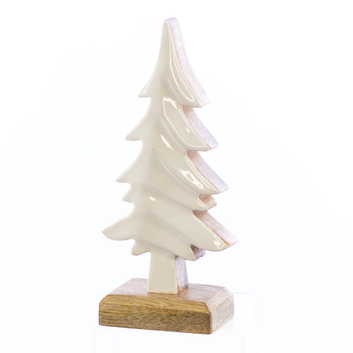 White Enamel Mango Woood Tree - 3 Sizes