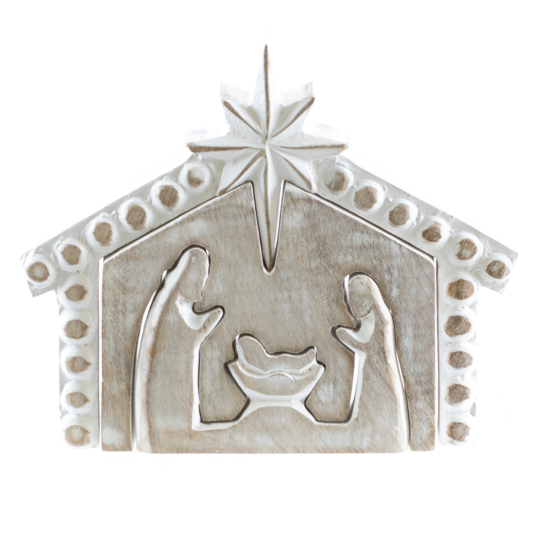 Mango Wood Knob Nativity