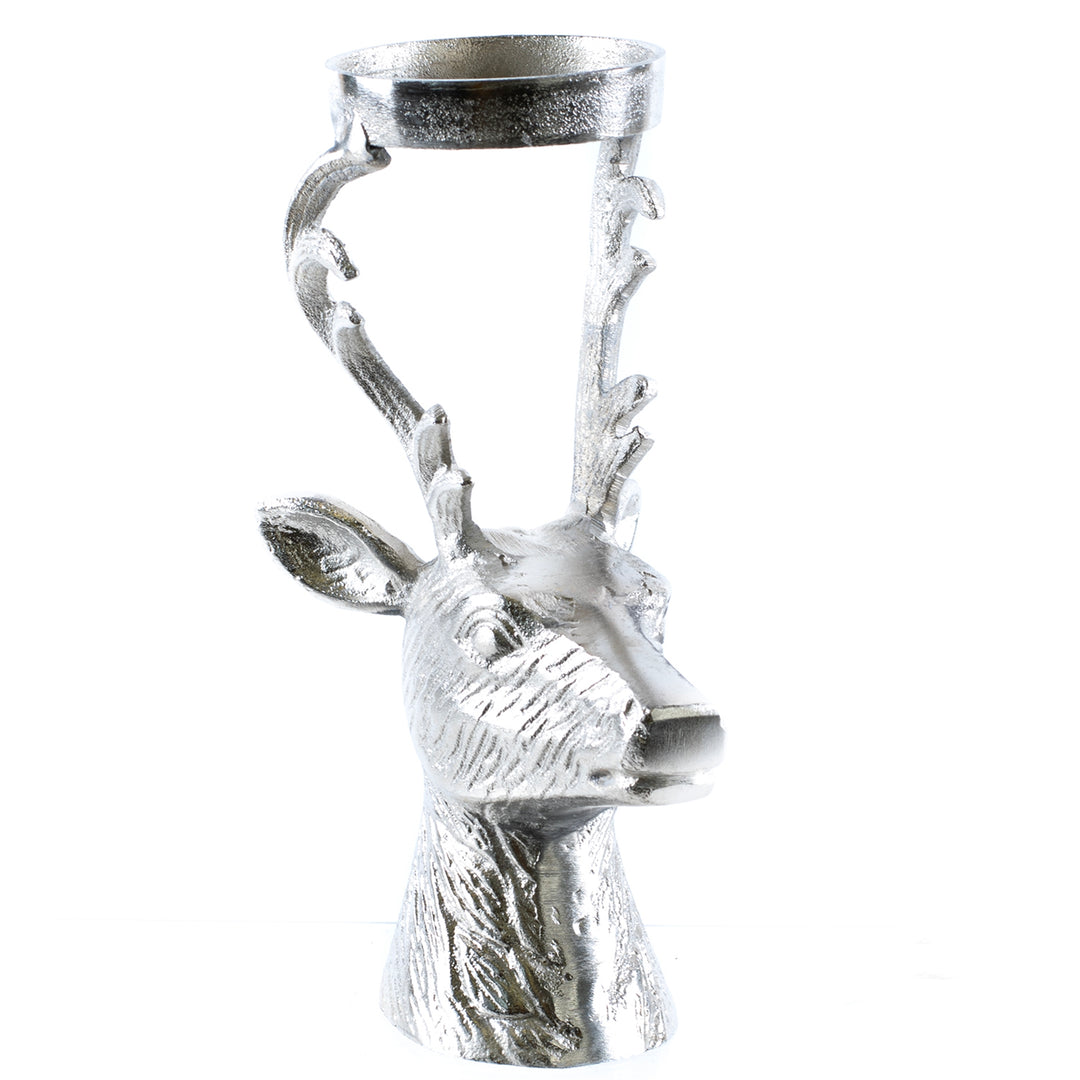 Cast Aluminum Deer Head Candle Holder