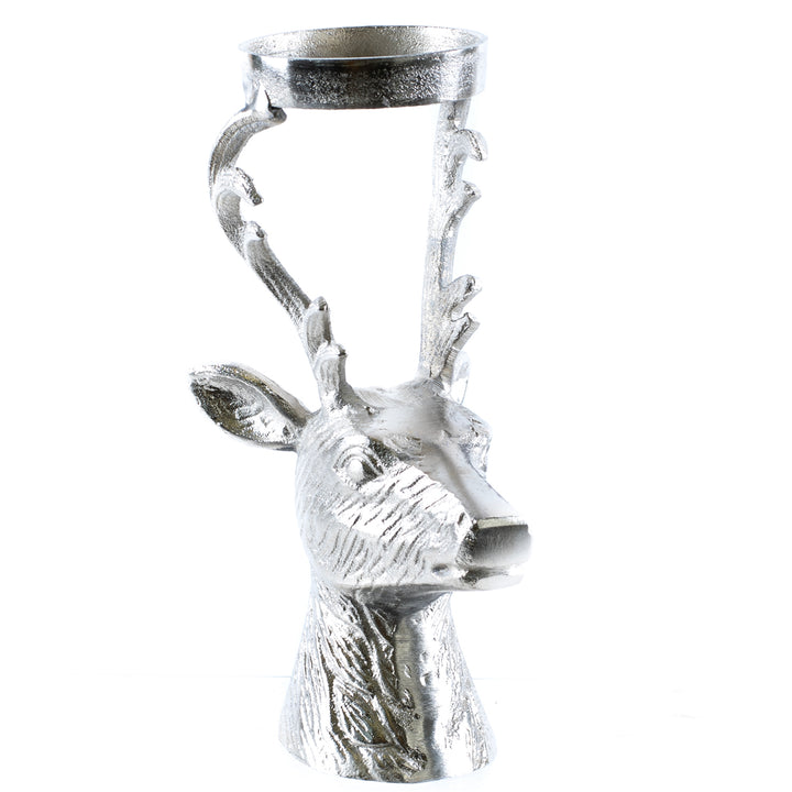 Cast Aluminum Deer Head Candle Holder