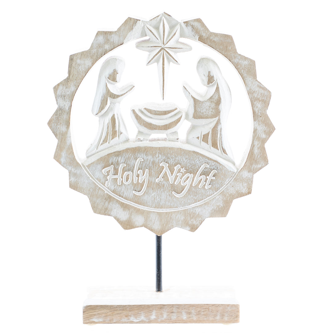 Mango Wood Nativity on Stand