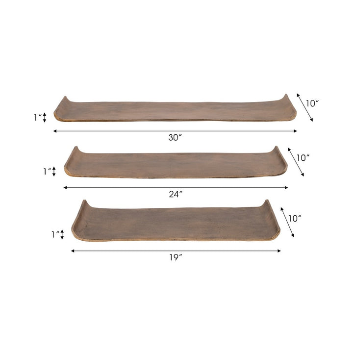 Antiqued Rectangular Curled Trays
