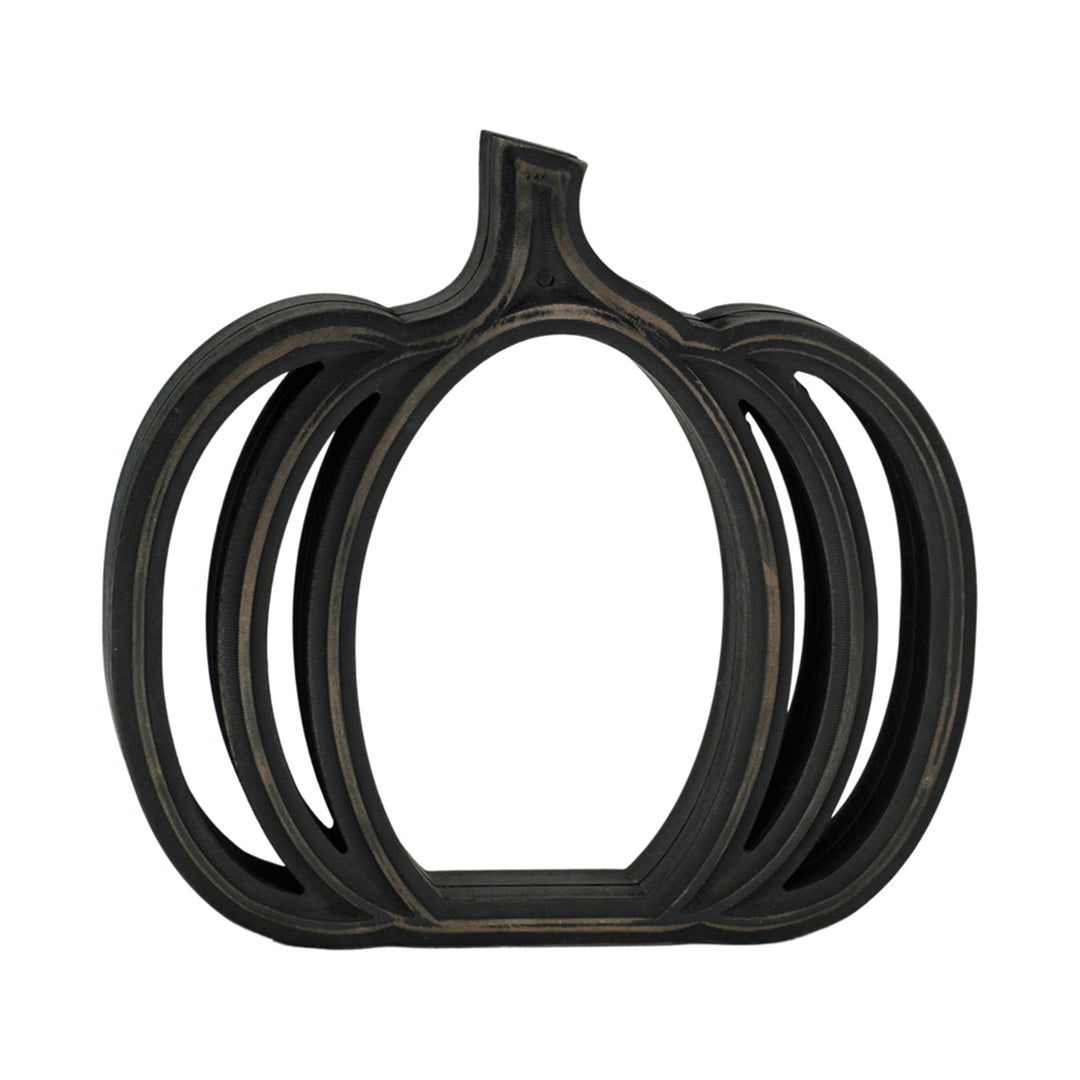 Black Cutout Wood Pumpkin
