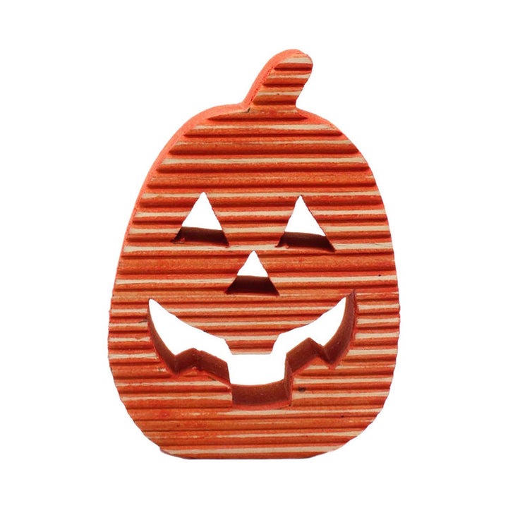 Ridged Wood Jack O Lantern, Orange or Black, 2 sizes