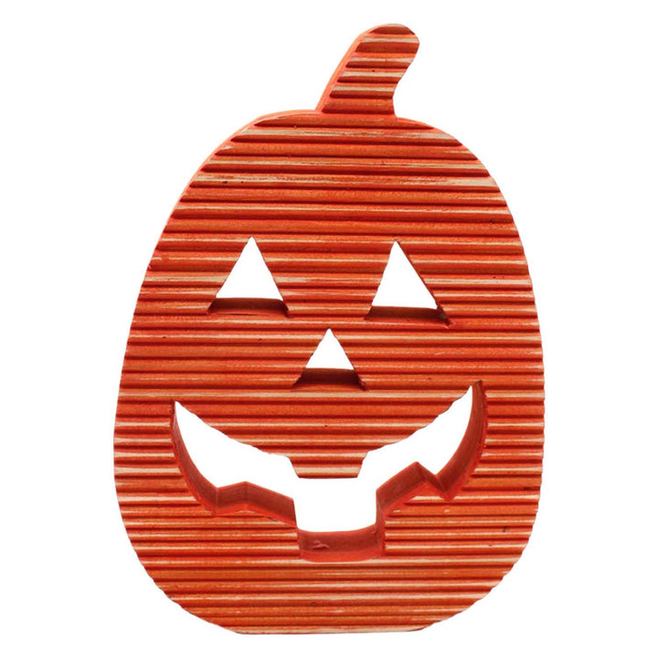 Ridged Wood Jack O Lantern, Orange or Black, 2 sizes