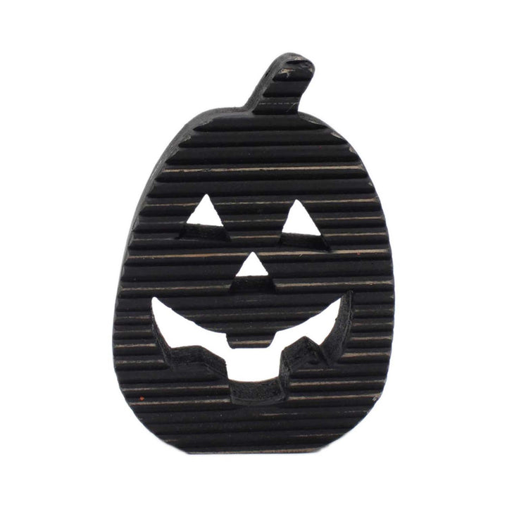 Ridged Wood Jack O Lantern, Orange or Black, 2 sizes