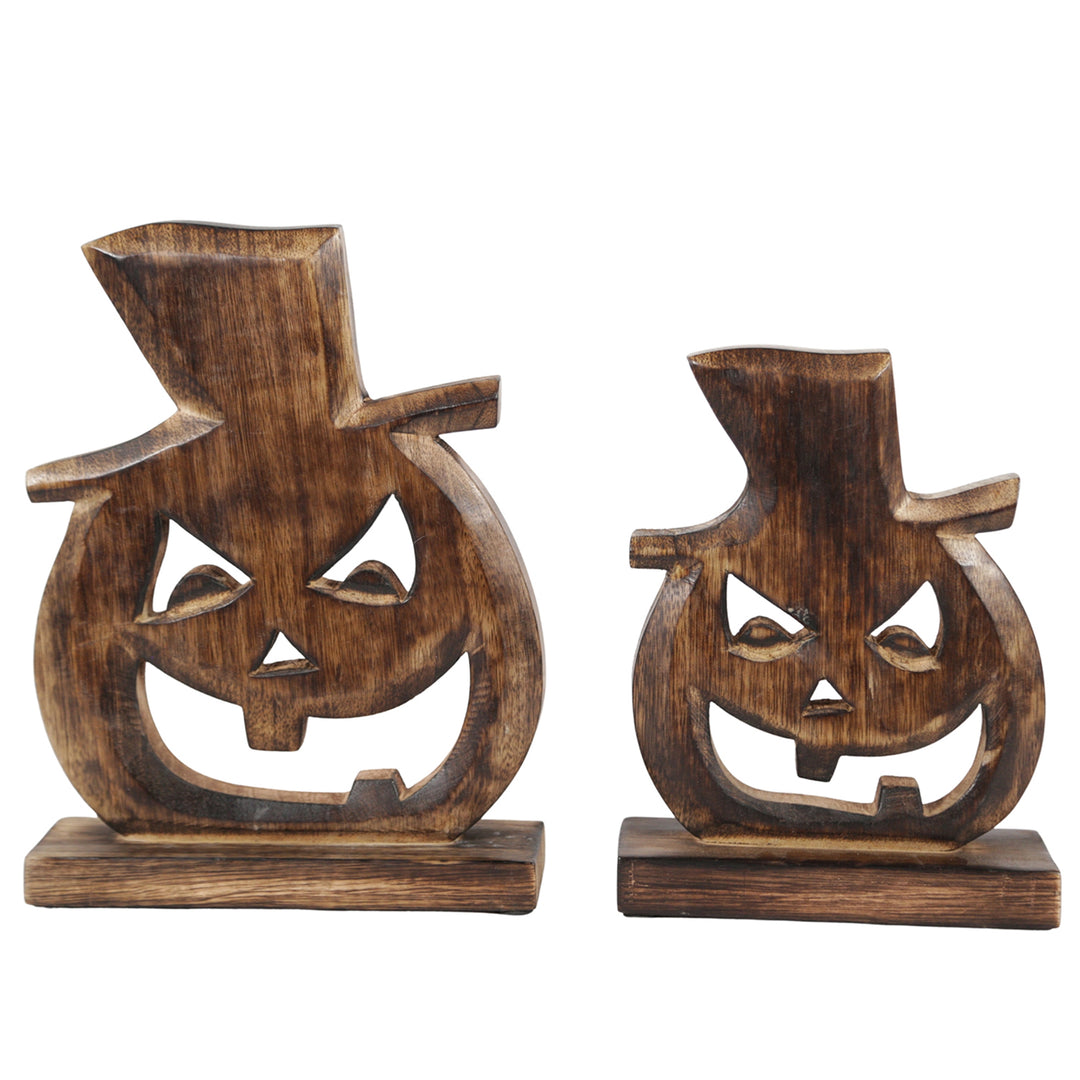 Jack O'Lantern on Wood Stands, 2 sizes