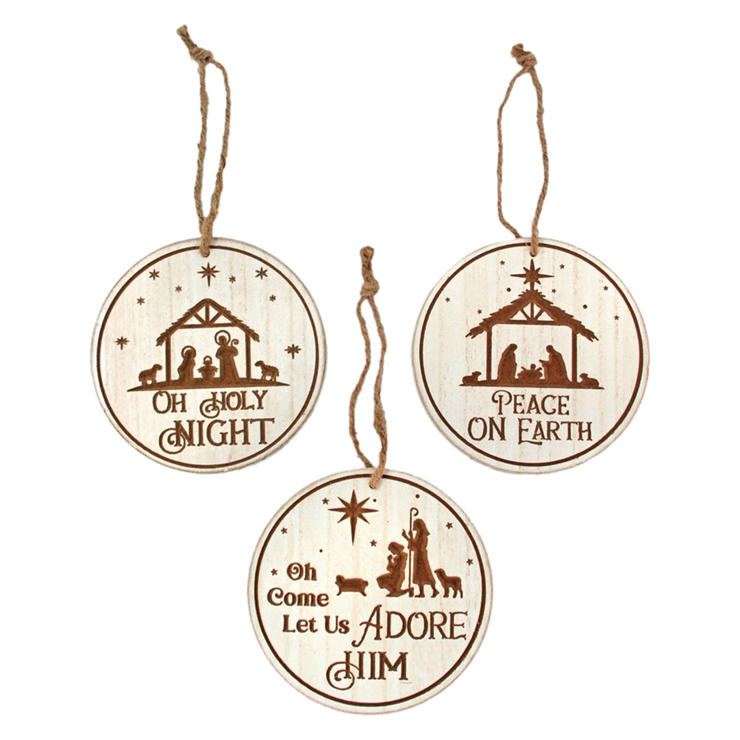 White O Holy Night Ornaments, 3 styles