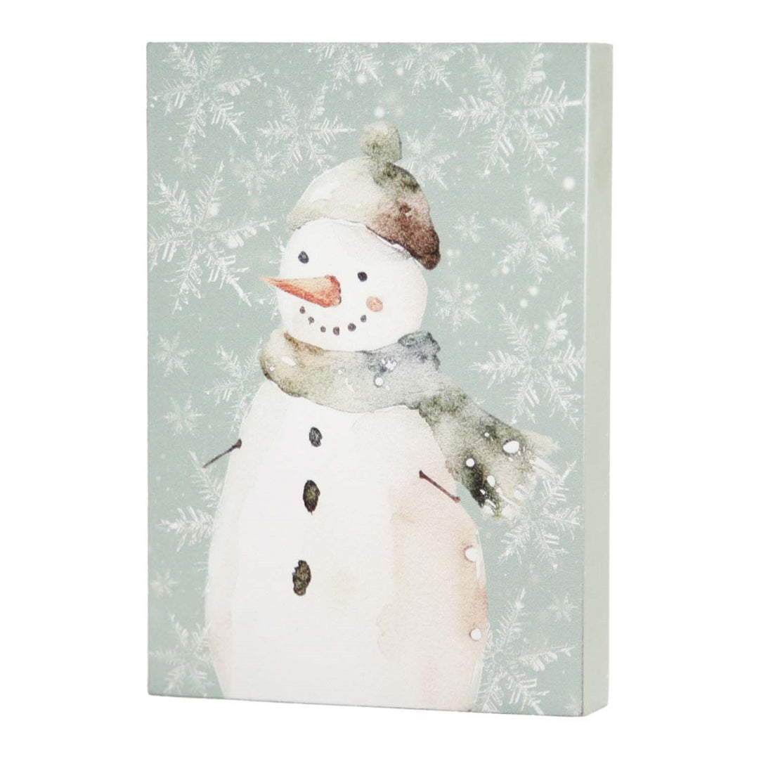 Green Snowflake Snowman Block