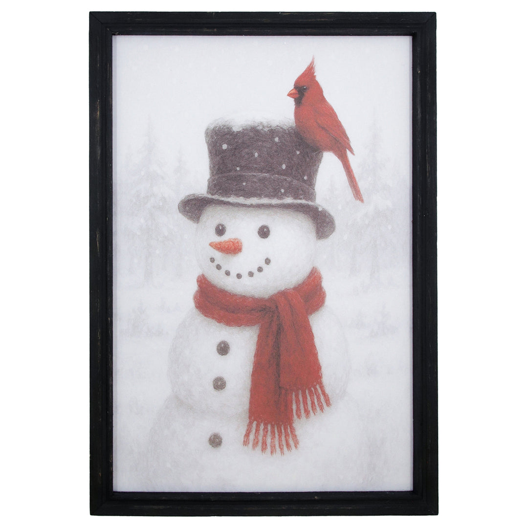 Cardinal Top Hat Snowman Picture Frame