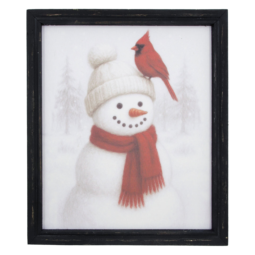 Cardinal Snowman Picture Frame
