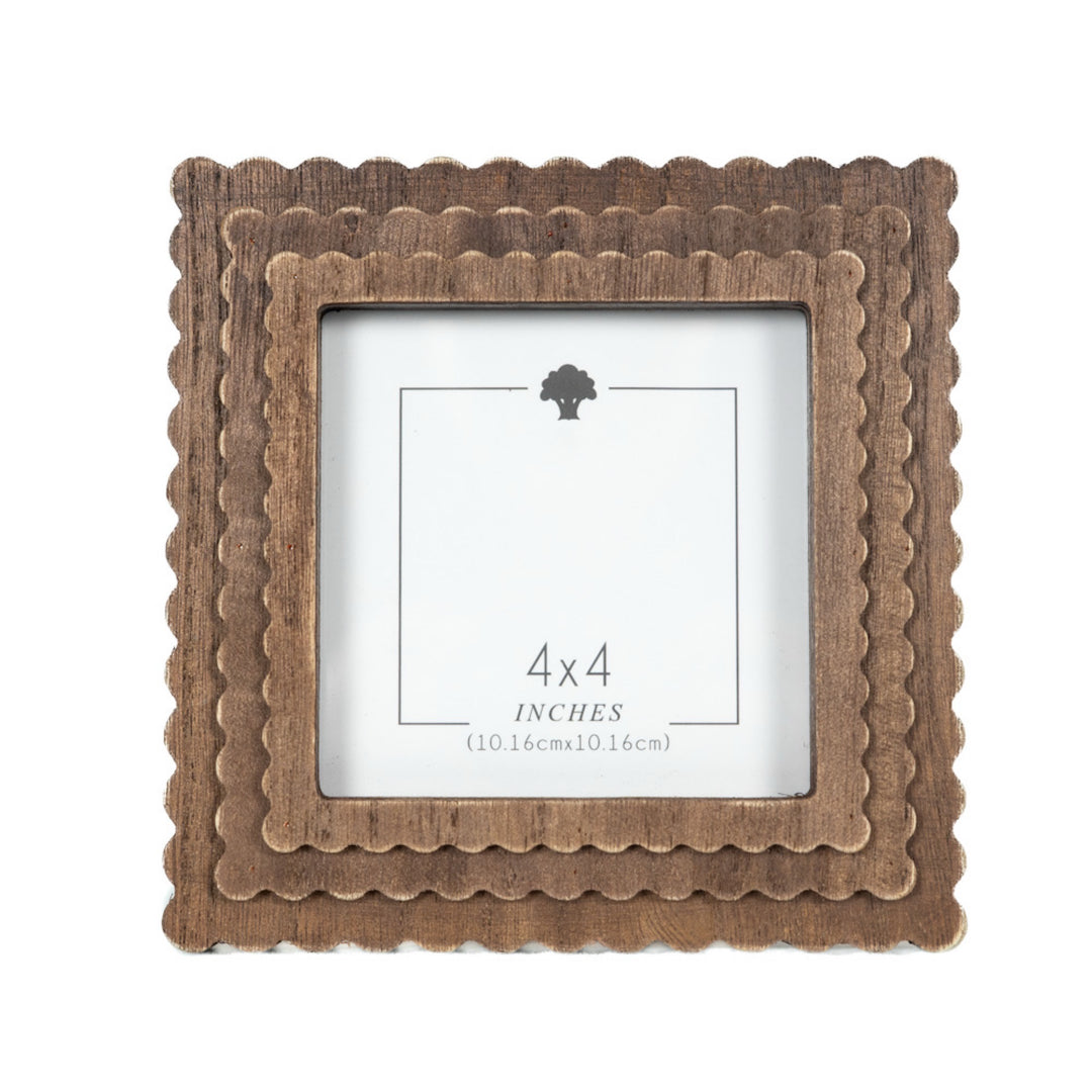 Wood Scallop Photo Frame, 4 sizes, 5 colors